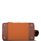 Hermes Marron Inde Swift and Gold Toile Canvas "Cargo" Birkin 35cm Palladium Hardware