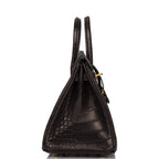 Hermes Black Matte Alligator Birkin 25cm Gold Hardware