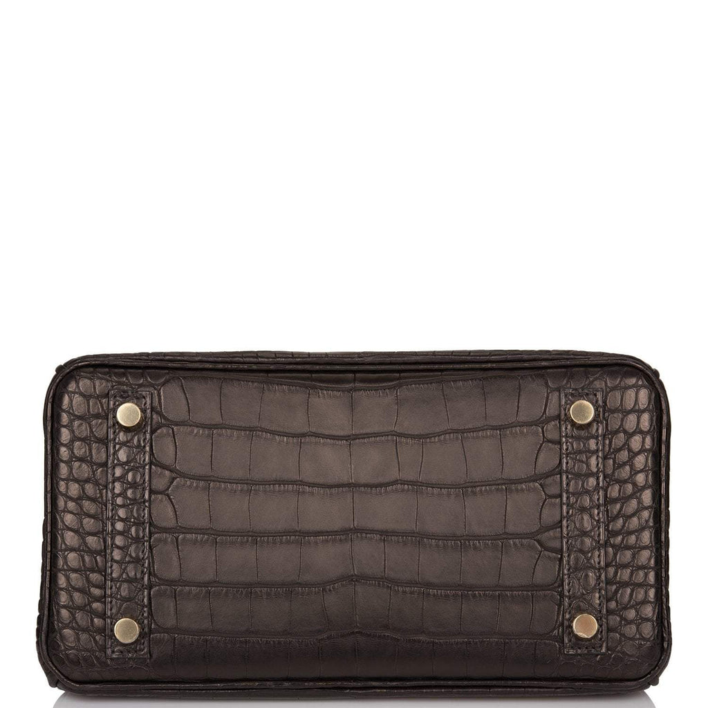 Hermes Black Matte Alligator Birkin 25cm Gold Hardware