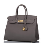 Hermes Birkin 35 Etain Togo Gold Hardware