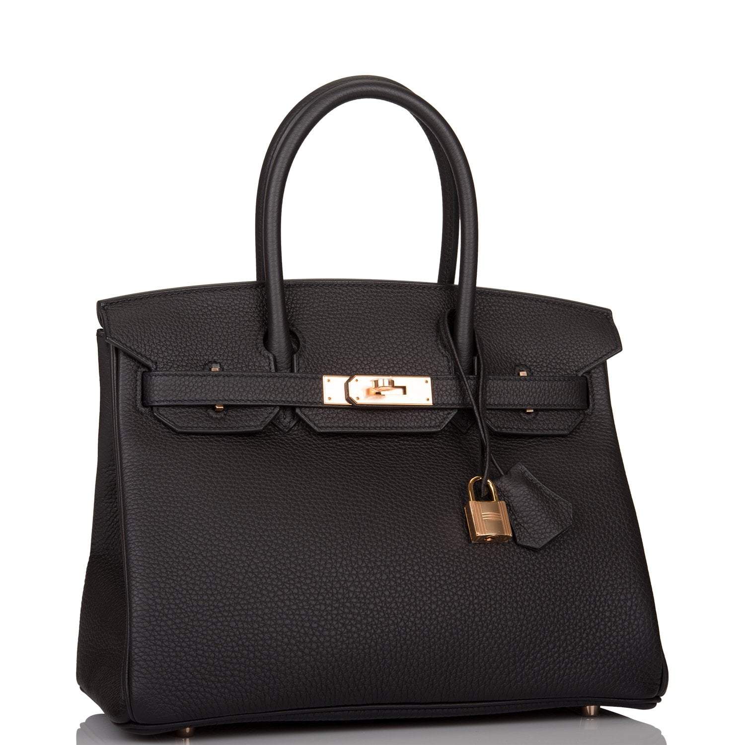 Hermes Black Togo Birkin 30cm Rose Gold Hardware