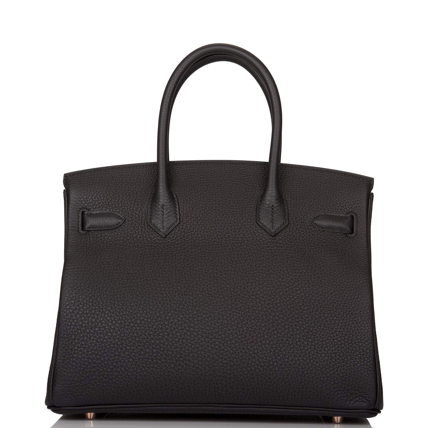 Hermes Black Togo Birkin 30cm Rose Gold Hardware