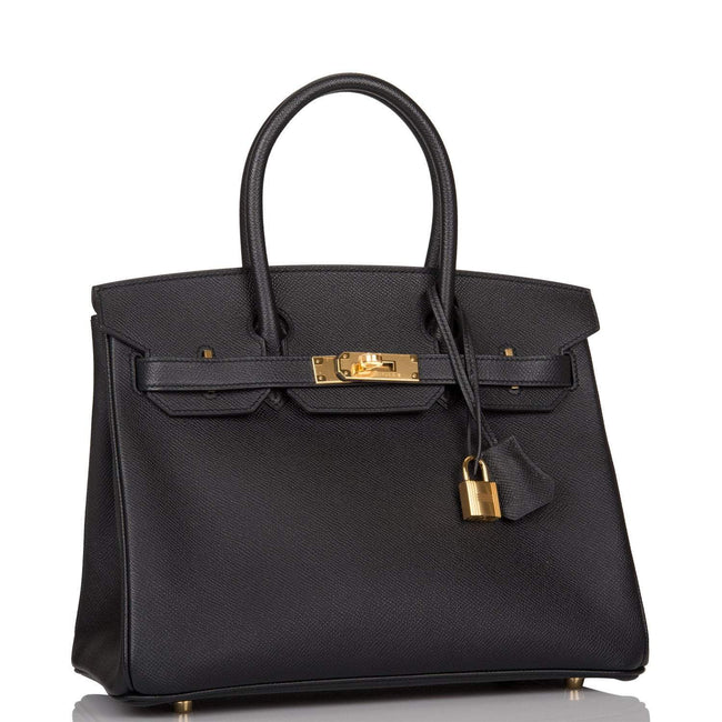 Hermes Birkin 30 Black Epsom Gold Hardware Main Image