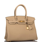 Hermes Trench Clemence Birkin 30cm Gold Hardware