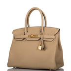 Hermes Trench Clemence Birkin 30cm Gold Hardware