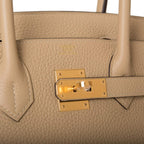 Hermes Trench Clemence Birkin 30cm Gold Hardware