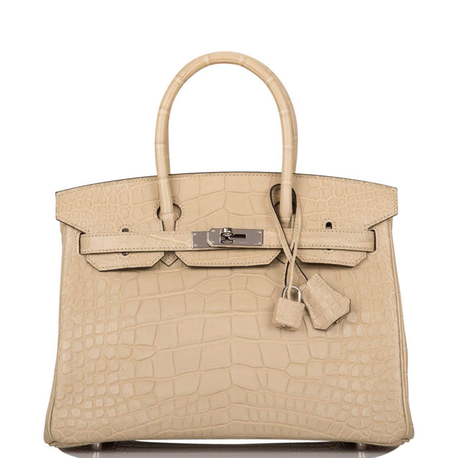 Hermes Trench Matte Alligator Birkin 30cm Palladium Hardware Hover Image