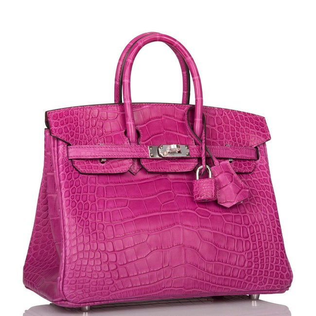 Hermes Birkin 25 Rose Scheherazade Matte Alligator Palladium Hardware Main Image