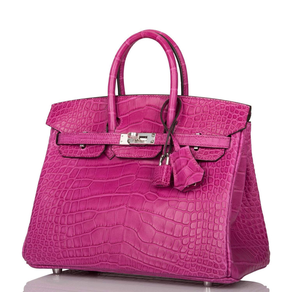 Hermes Birkin 25 Rose Scheherazade Matte Alligator Palladium Hardware