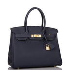 Hermes Bleu Nuit Togo Birkin 30cm Gold Hardware