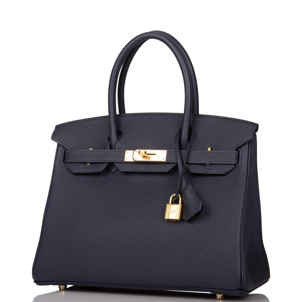 Hermes Bleu Nuit Togo Birkin 30cm Gold Hardware