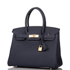Hermes Bleu Nuit Togo Birkin 30cm Gold Hardware