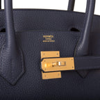 Hermes Bleu Nuit Togo Birkin 30cm Gold Hardware