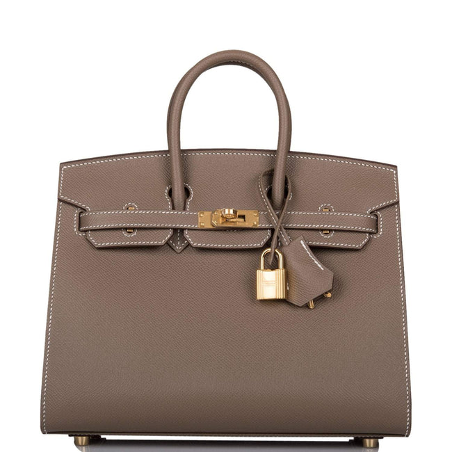 Hermes Birkin Sellier 25 Etoupe Epsom Gold Hardware Hover Image