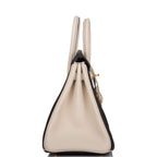 Hermes Birkin 25 Black and Craie Togo Brushed Gold Hardware