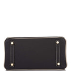 Hermes Birkin 25 Black and Craie Togo Brushed Gold Hardware