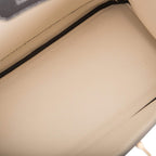 Hermes Birkin 25 Black and Craie Togo Brushed Gold Hardware