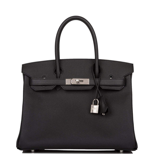 Hermes Black Epsom Birkin 30cm Palladium Hardware Hover Image