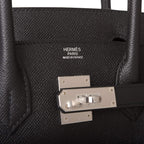 Hermes Black Epsom Birkin 30cm Palladium Hardware