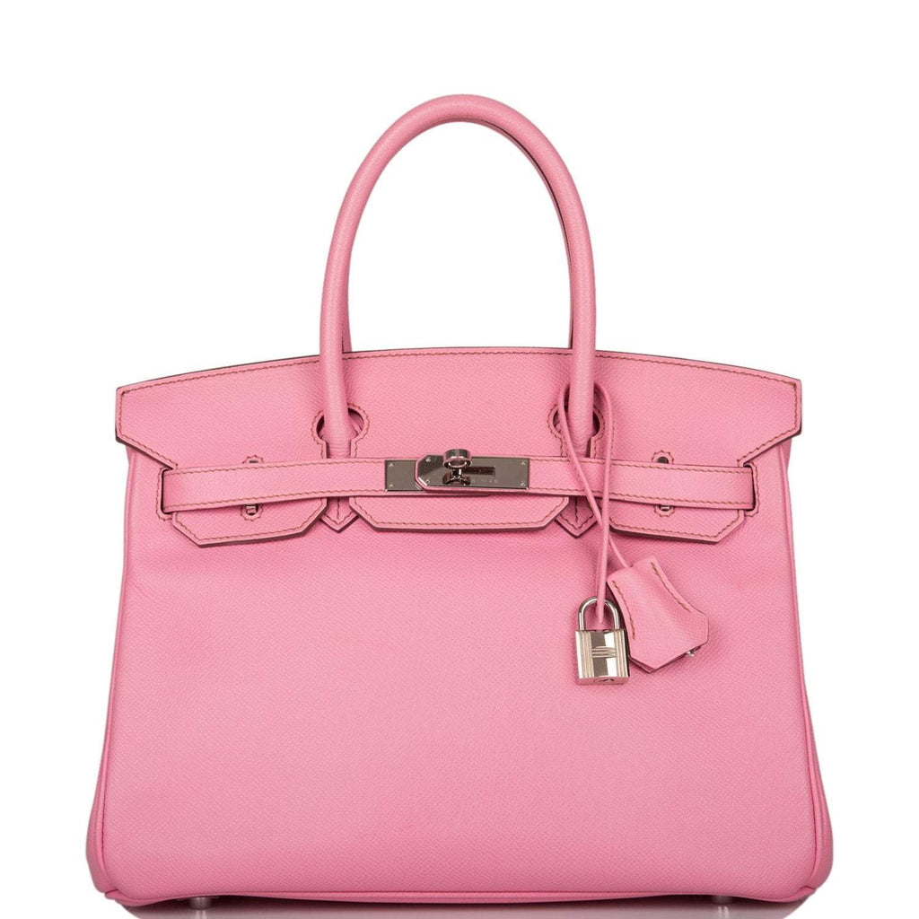 Pre-owned Hermes Birkin 30 Bubblegum 5P Epsom Palladium Hardware
