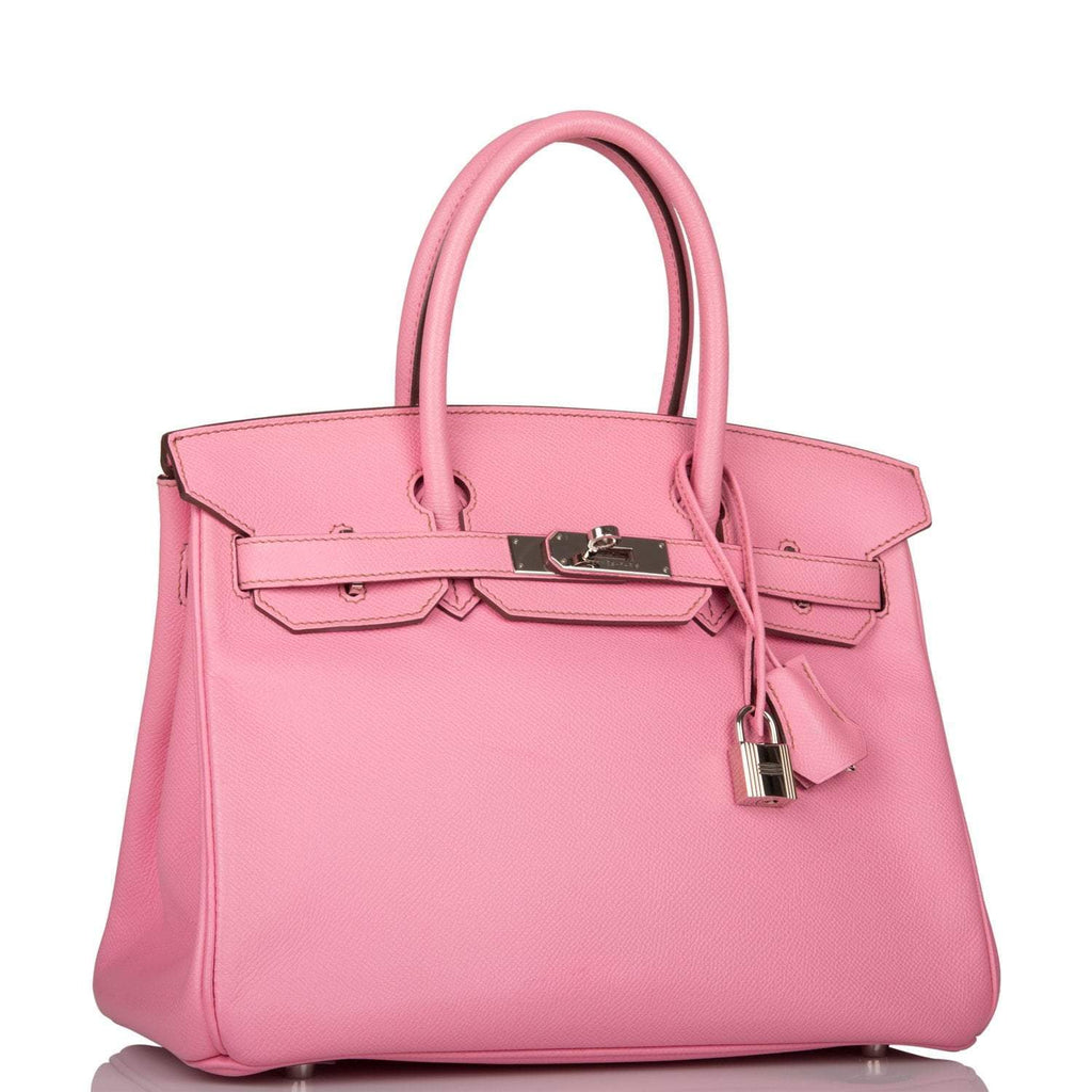 Pre-owned Hermes Birkin 30 Bubblegum 5P Epsom Palladium Hardware