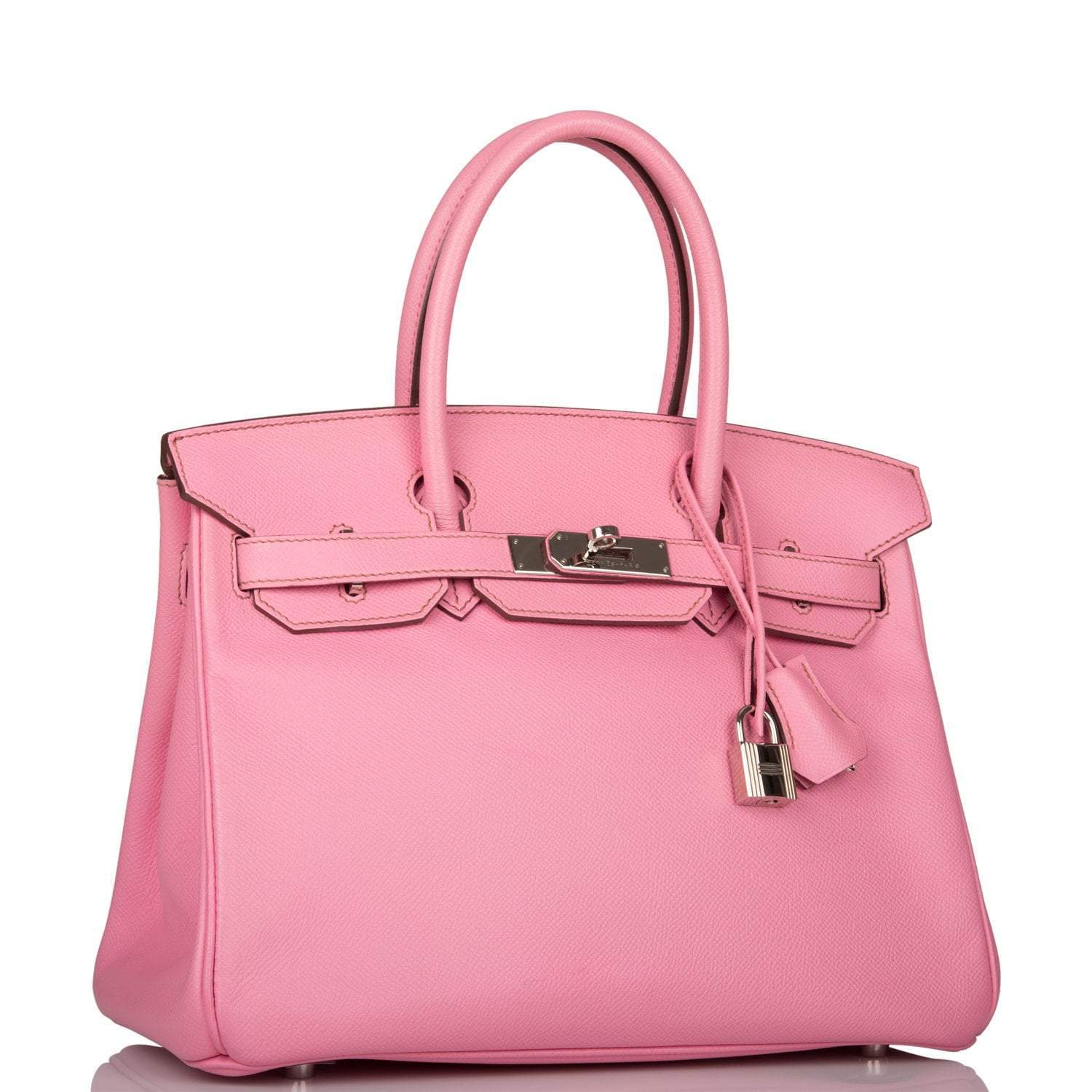 Pre-owned Hermes Birkin 30 Bubblegum 5P Epsom Palladium Hardware
