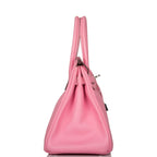 Pre-owned Hermes Birkin 30 Bubblegum 5P Epsom Palladium Hardware