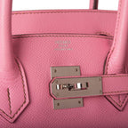 Pre-owned Hermes Birkin 30 Bubblegum 5P Epsom Palladium Hardware
