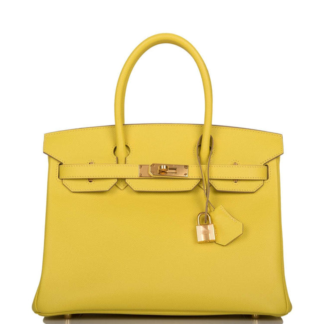 Hermes Lime Epsom Birkin 30cm Gold Hardware Hover Image