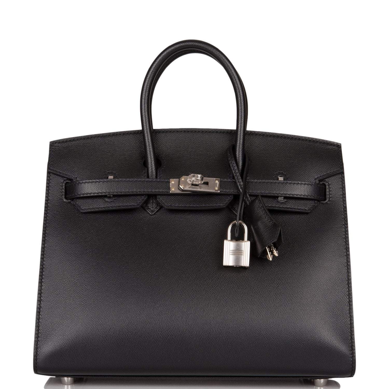 Hermes Birkin Sellier 25 Black Veau Madame Palladium Hardware