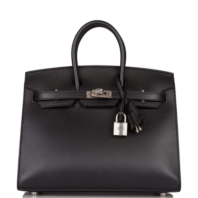 Hermes Birkin Sellier 25 Black Veau Madame Palladium Hardware Hover Image