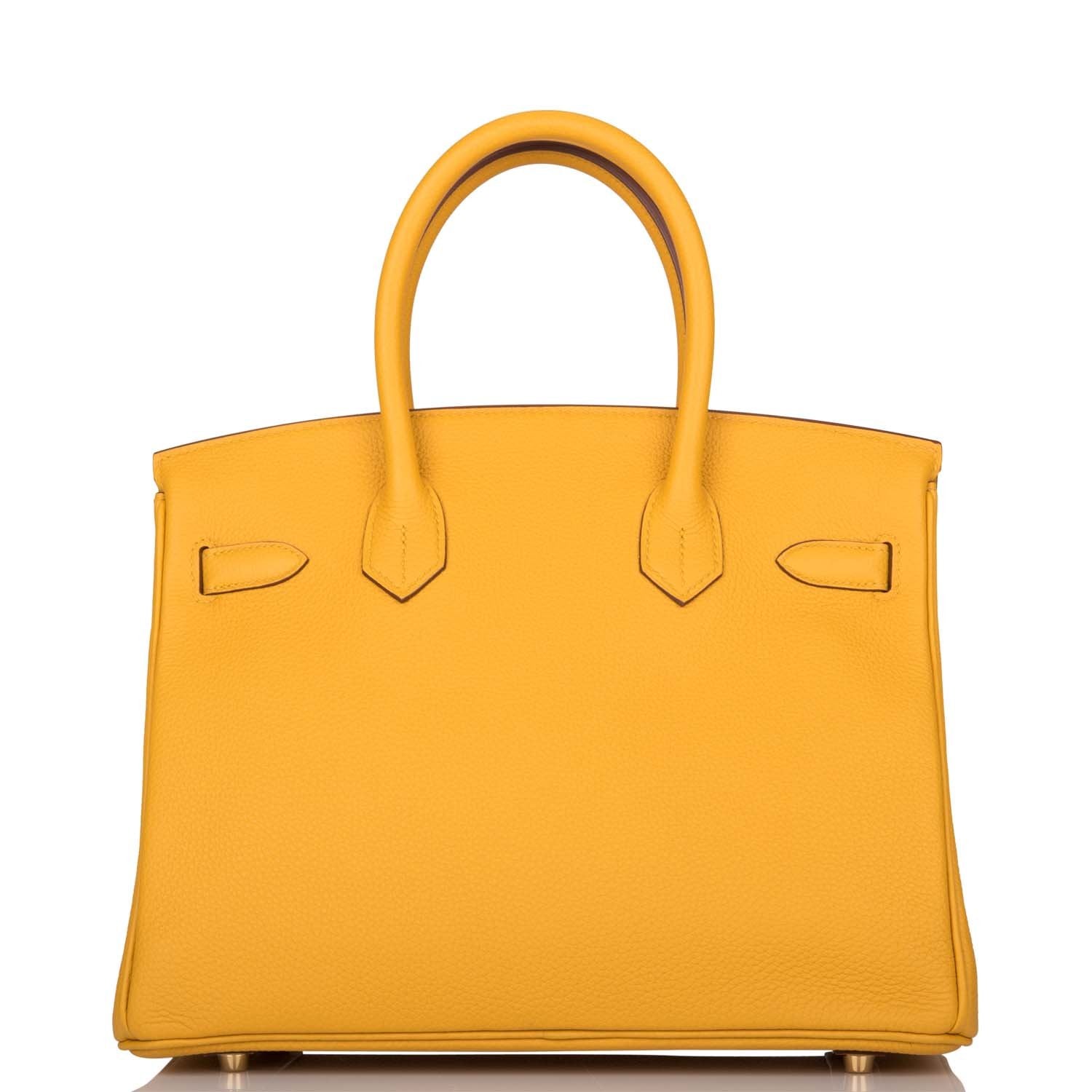 Hermes Jaune Ambre Togo Birkin 30cm Gold Hardware