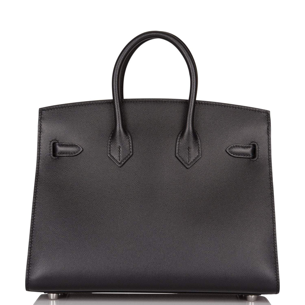 Hermes Birkin Sellier 25 Black Veau Madame Palladium Hardware