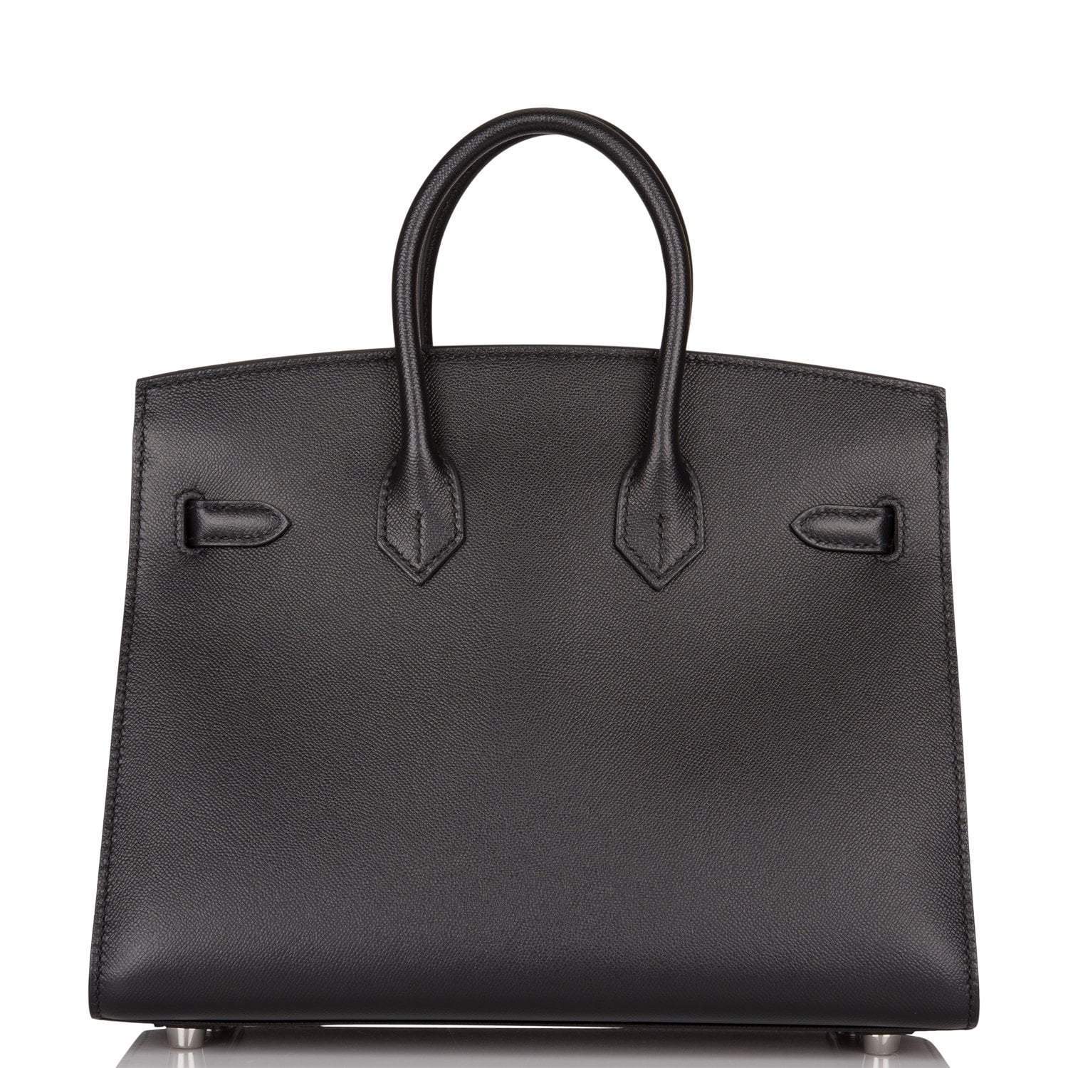Hermes Birkin Sellier 25 Black Veau Madame Palladium Hardware