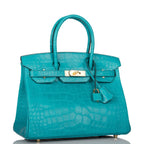 Hermes Bleu Paon Matte Alligator Birkin 30cm Gold Hardware