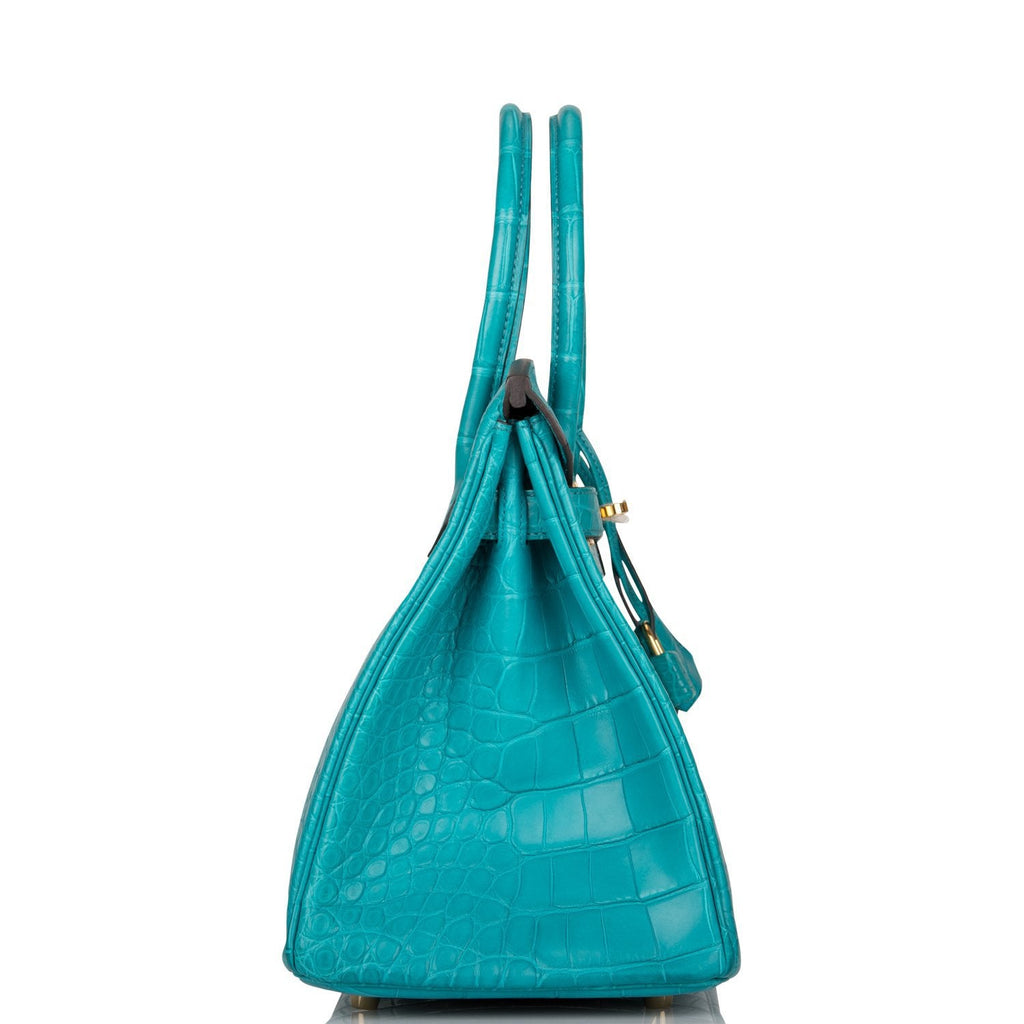 Hermes Bleu Paon Matte Alligator Birkin 30cm Gold Hardware