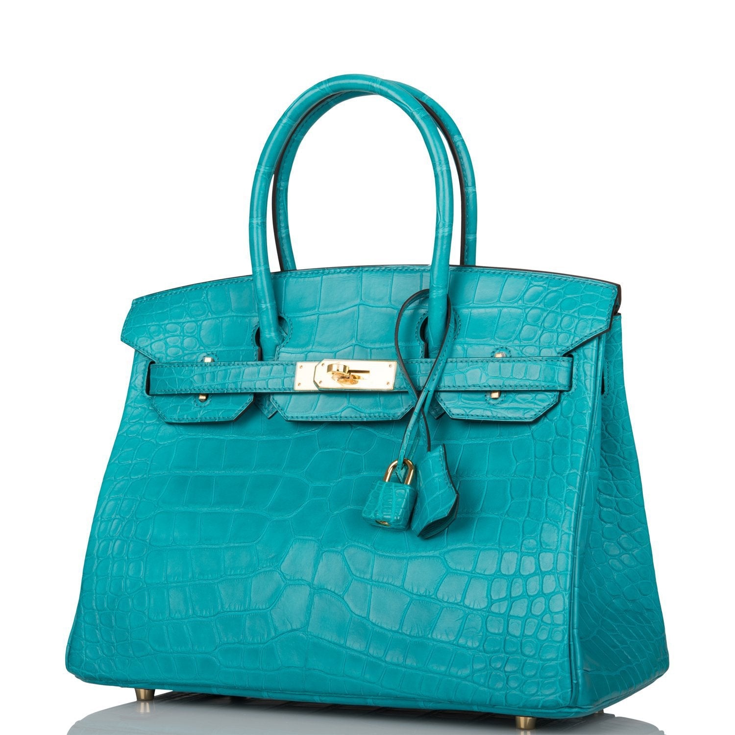 Hermes Bleu Paon Matte Alligator Birkin 30cm Gold Hardware