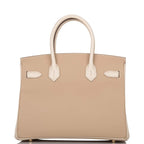 Hermes Birkin 30cm Bi-Color Trench and Craie Epsom Gold Hardware