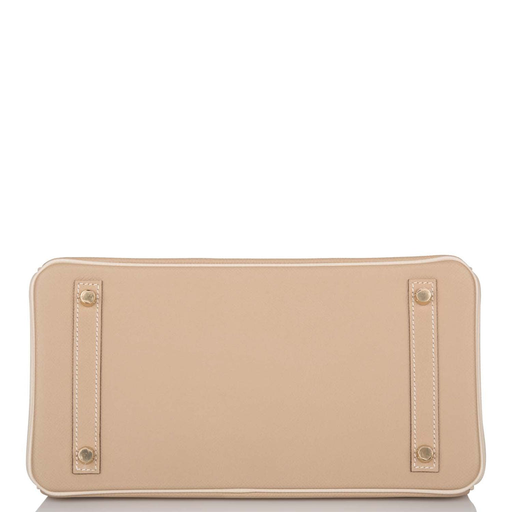 Hermes Birkin 30cm Bi-Color Trench and Craie Epsom Gold Hardware
