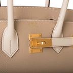 Hermes Birkin 30cm Bi-Color Trench and Craie Epsom Gold Hardware