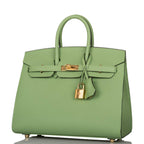 Hermes Birkin Sellier 25 Vert Criquet Epsom Gold Hardware