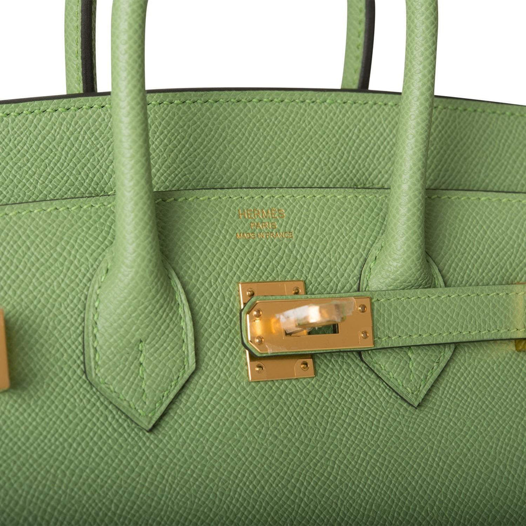 Hermes Birkin Sellier 25 Vert Criquet Epsom Gold Hardware