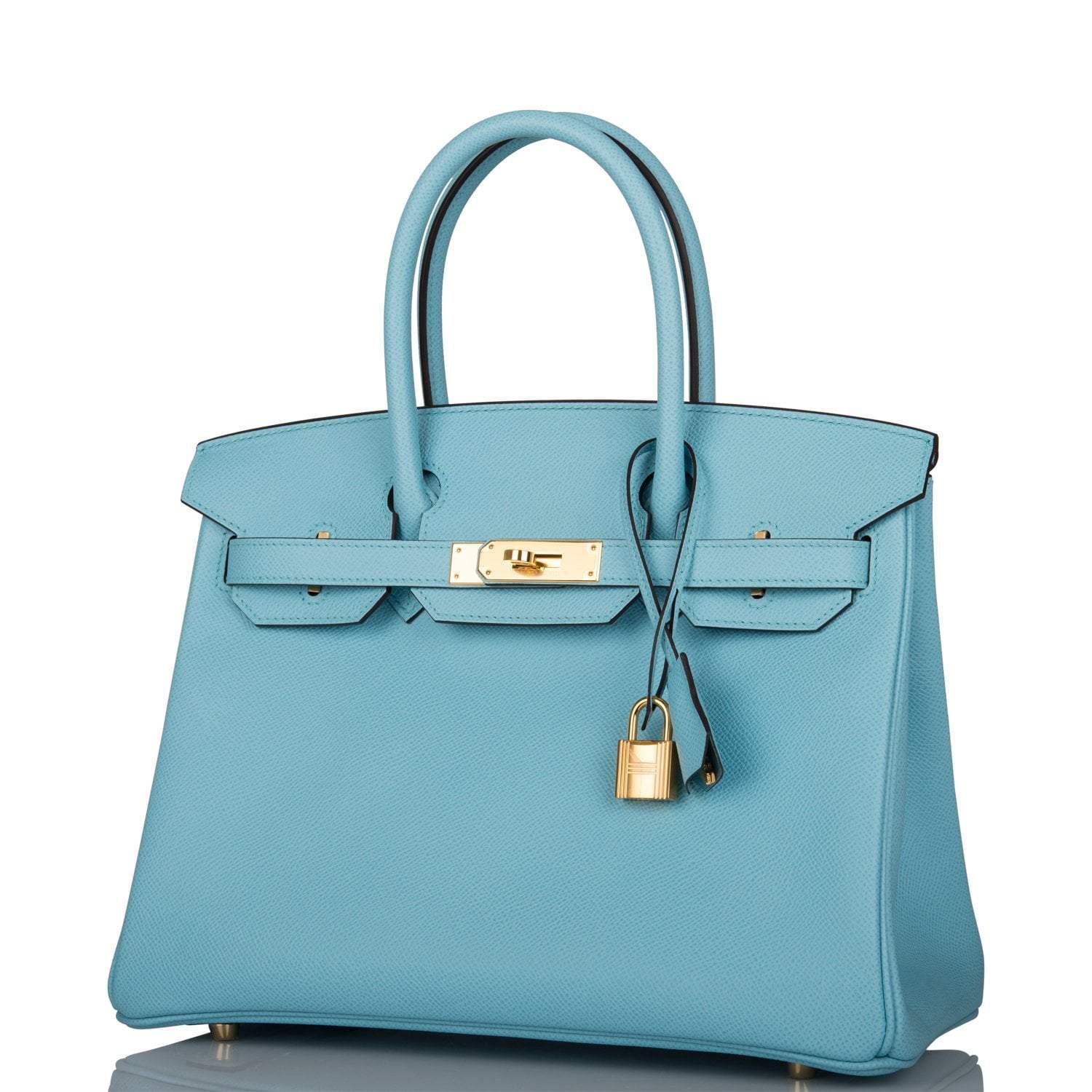 Hermes Birkin 30 Bleu Atoll Epsom Gold Hardware