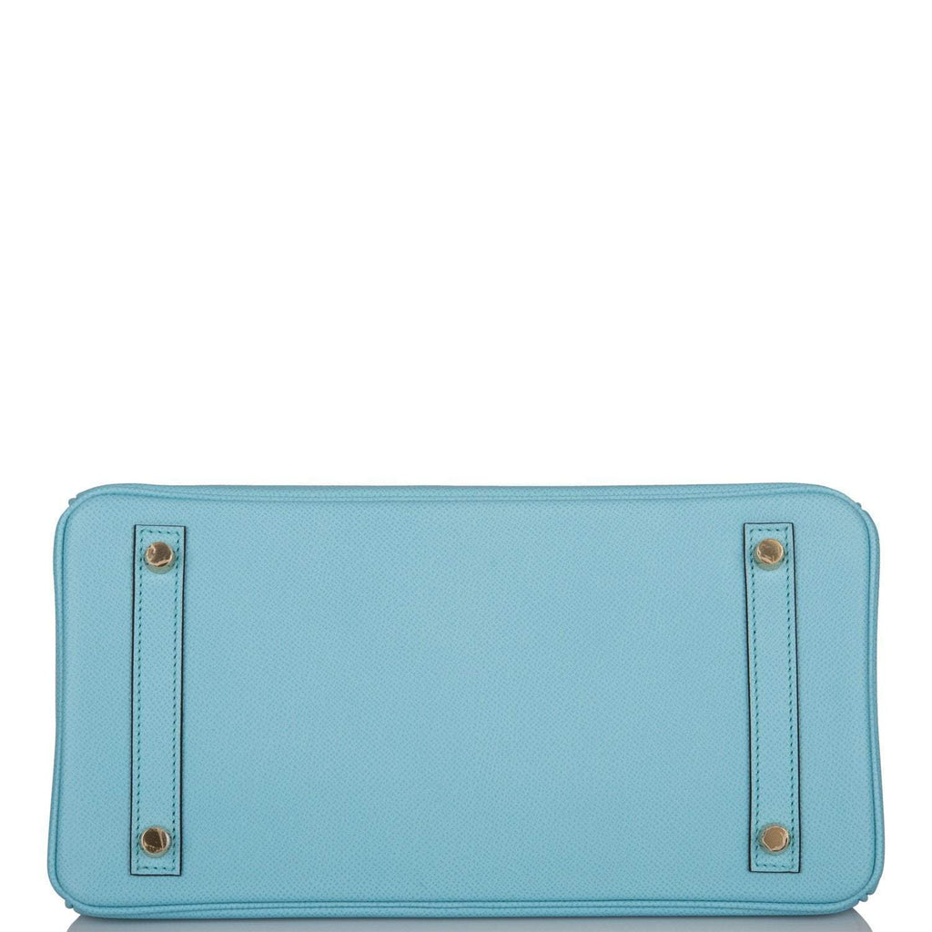 Hermes Birkin 30 Bleu Atoll Epsom Gold Hardware
