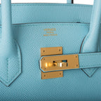 Hermes Birkin 30 Bleu Atoll Epsom Gold Hardware