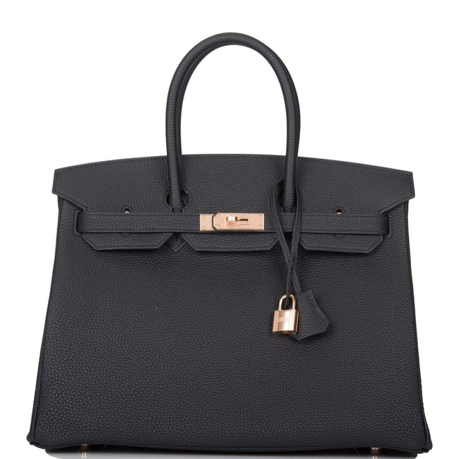 Hermes Birkin 35 Black Togo Rose Gold Hardware Hover Image