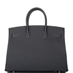 Hermes Birkin 35 Black Togo Rose Gold Hardware