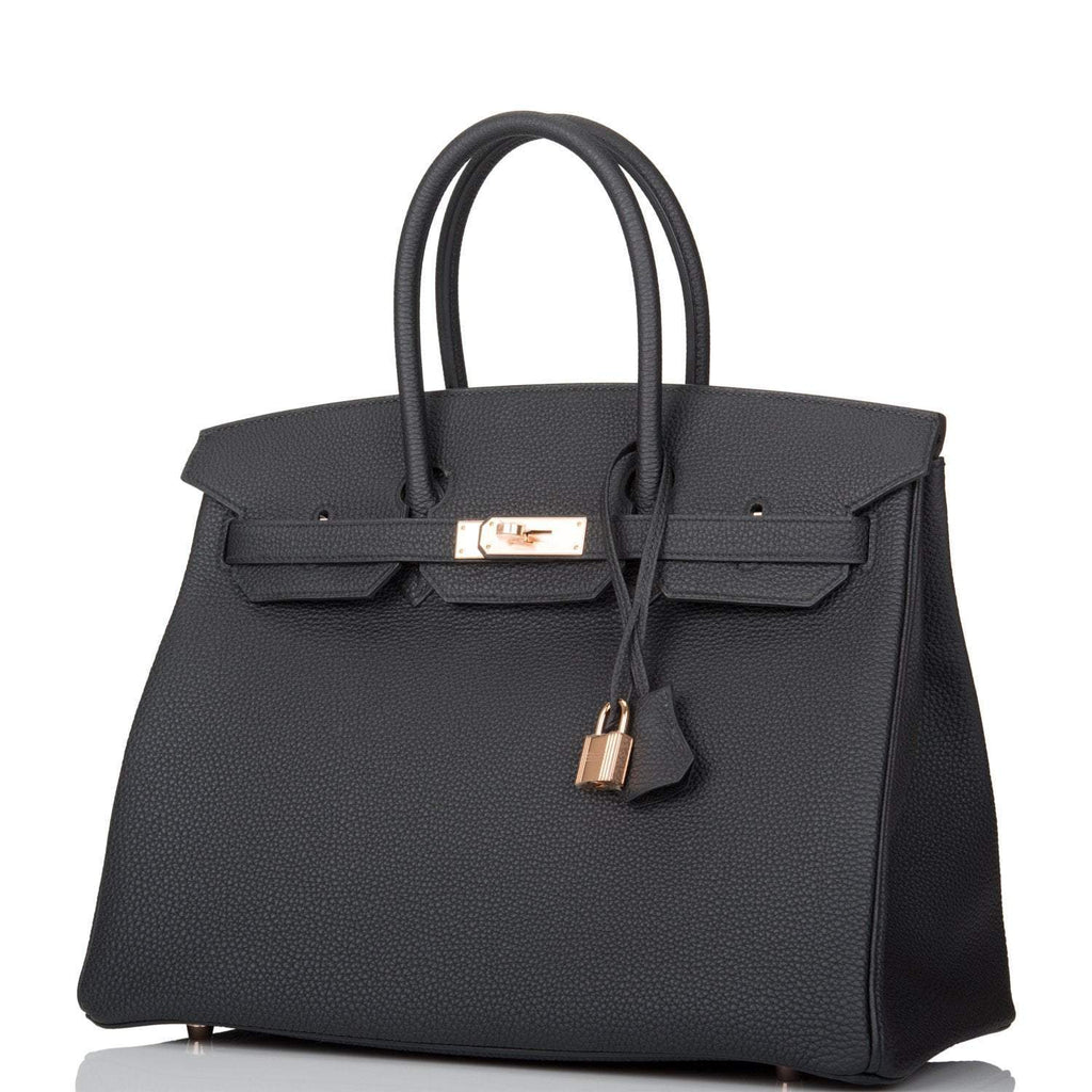 Hermes Birkin 35 Black Togo Rose Gold Hardware