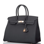 Hermes Birkin 35 Black Togo Rose Gold Hardware