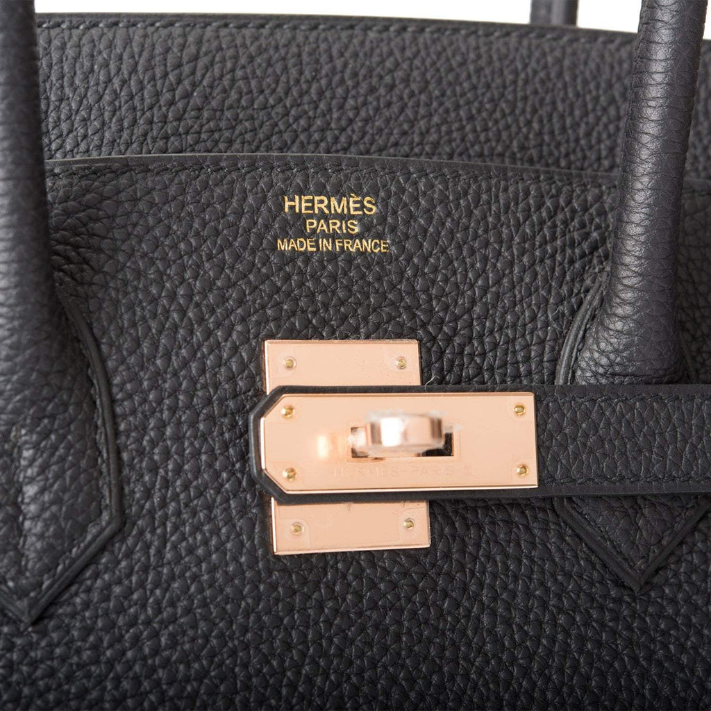 Hermes Birkin 35 Black Togo Rose Gold Hardware